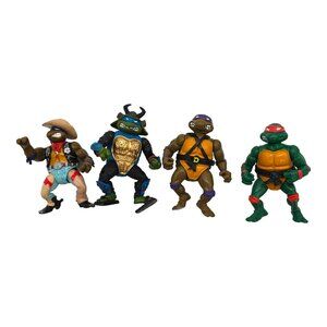 TMNT Teenage Mutant Ninja Turtles Action Figures Set Of 4 Playmates 1988-1992